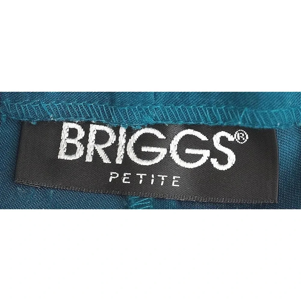 Briggs Pant Suit Womens PL Teal Blue Faux Suede Zip Jacket‎ Straight Leg 2 Piece